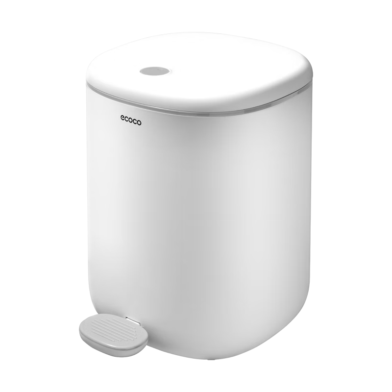 Ecoco Trash Can, 7L Capacity, Dual-Opening Lid for Living Room And Bathroom, Large Sealed Round Garbage Bin, Model E2330, Gray Color