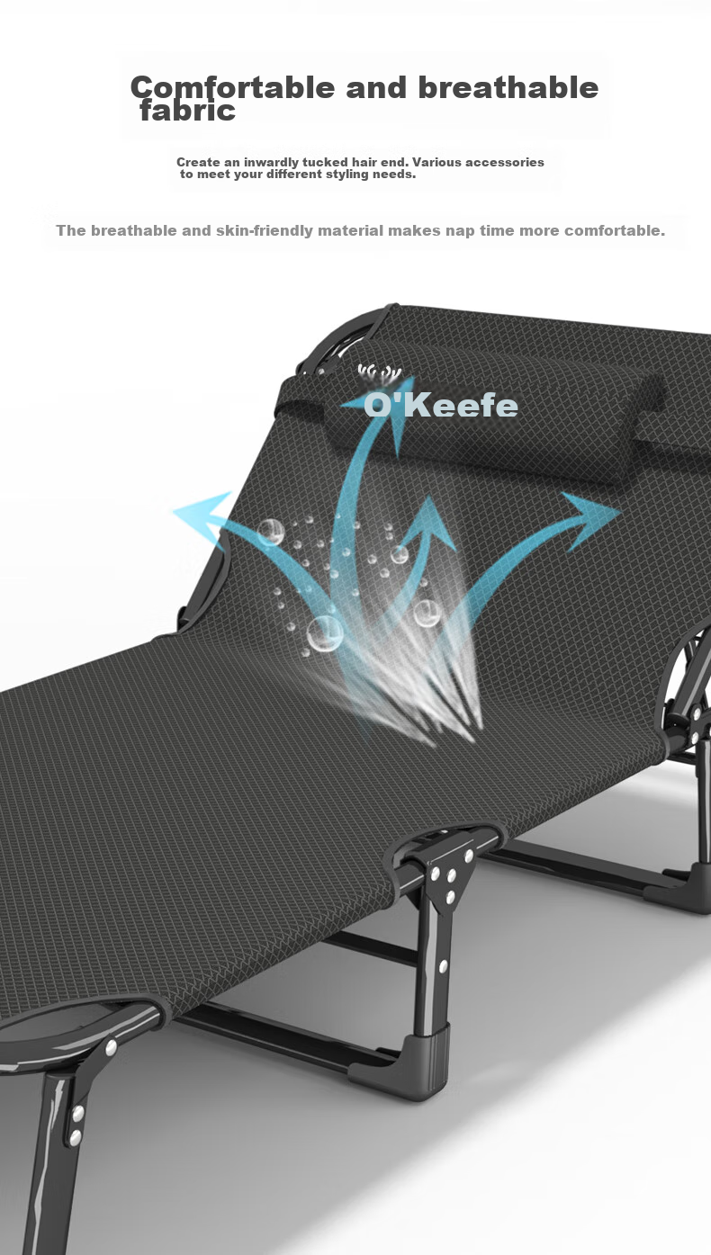 OKeefe Folding Bed, Lounge Chair, Single Bed, Office Simple Nap Bed, Hospital Accompanying Bed, Camp Bed, Includes Cotton Pad 9
