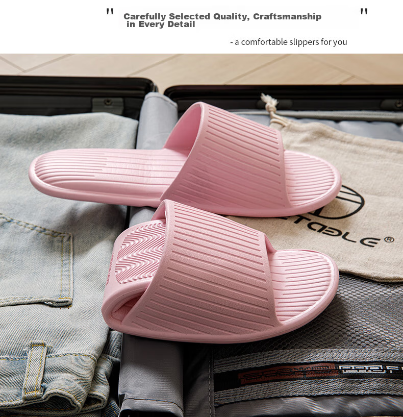 GUOLUOFEI Foldable Portable Ultra-Light Slippers for Travel And Business Trips, Hotel Bathroom Slippers for Men And Women, Summer, Nude Pink, Size 38-39 11