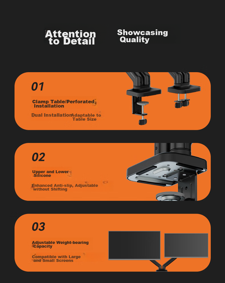 Songneng Dual Monitor Stand Multi-Screen Stand Vertical Dual Monitor Arm Mechanical Arm Dual Screen Monitor Riser Computer Screen Column Stand T660P-2B+ZP3 10