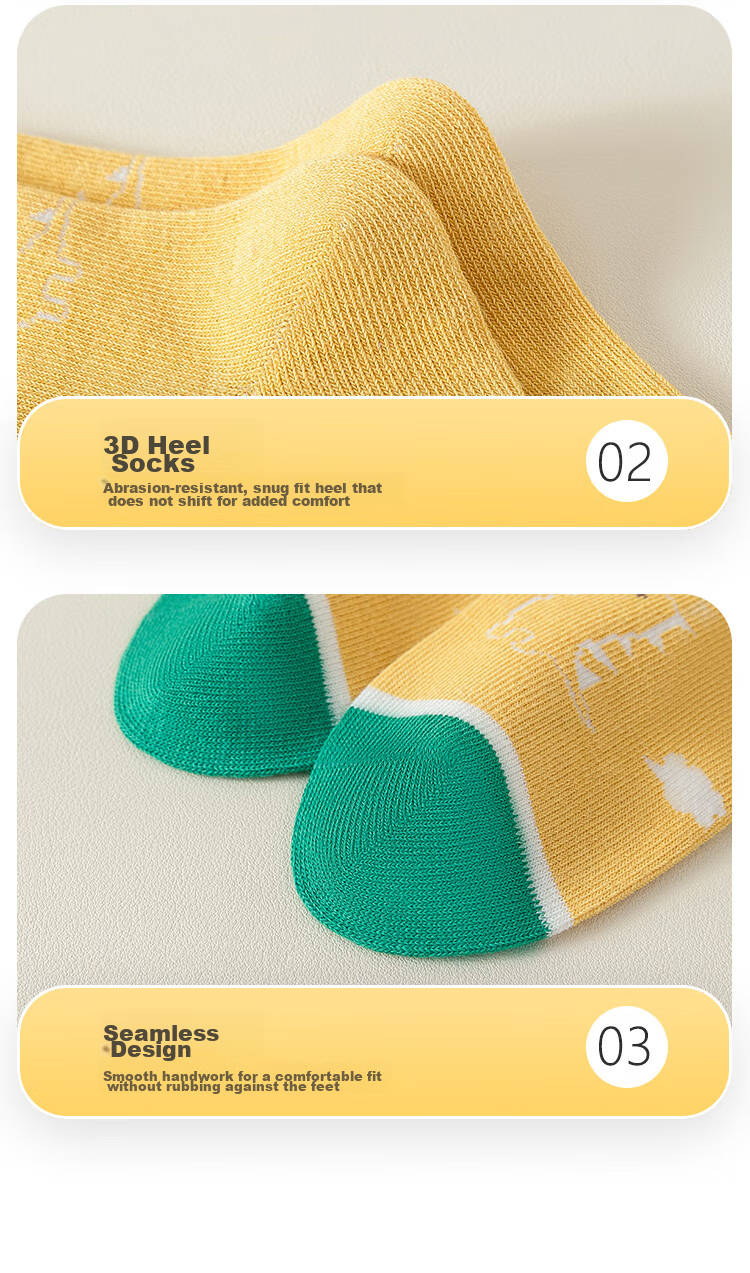 MiiOW Children's Socks for Boys, [Odor-Resistant Breathable + Fun Cartoon], Mid-Calf Cotton Socks, Baby Boys All-Season Casual Socks 16