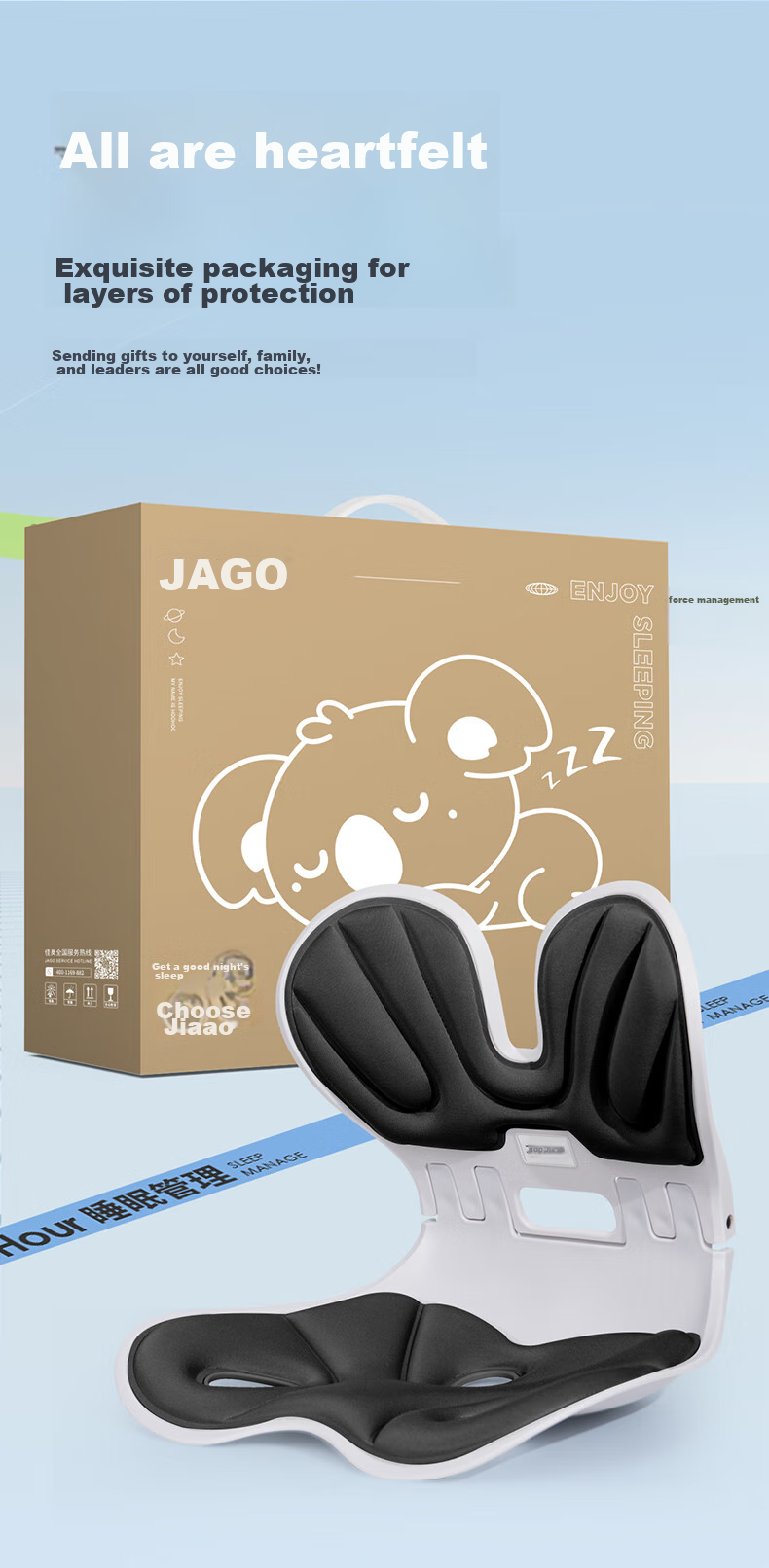 JAGO Lumbar Support Cushion for Long Sitting, Office Chair Backrest Pad, Waist Support Cushion with Petal Design for Beautiful Buttocks 12