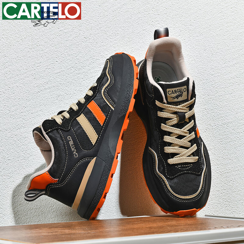 CARTELO Men's Shoes, Casual Sports, Autumn And Winter Outdoor Hiking, Travel Commuting, Jogging, Soft Sole, Wear-Resistant, Retro Versatile, New Style