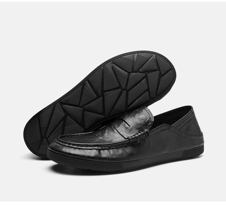 HLA Men's Casual Slip-On Loafers with Soft Soles, HAAPXM2FBI171, Black, Size 41 30
