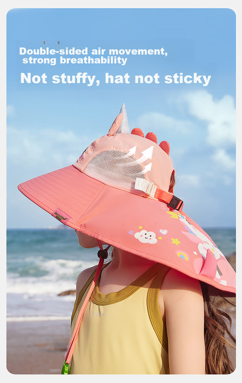 Kocotree Children's Sun Protection Hat, UV-Resistant Wide Brim Summer Baby Sun Hat, Boys And Girls Fisherman Sun Hat 13