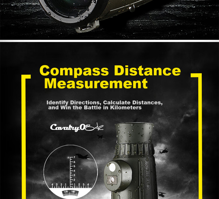 Xingtelang Jibing 8x42 Monocular Binocular with Compass And Rangefinder, Nitrogen-Filled Waterproof, High-Definition High-Magnification Monocular Smartphone Telescope 2
