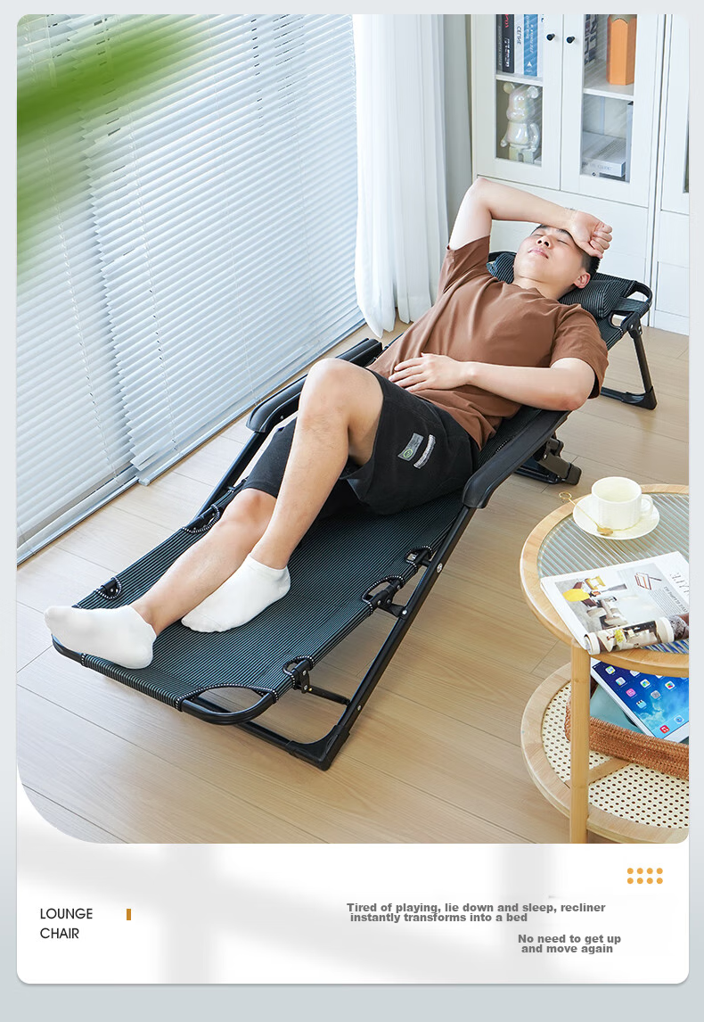 Restar Folding Chair for Office Nap, Hospital Companion Care, Portable Leisure Chair, Lounge Chair with Upgraded Oxford Fabric 5