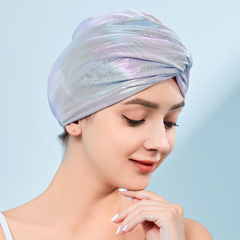 OMOM Swimming Cap for Women, Non-Binding, Long Hair Specific, Cute Korean Style, Adult Women's Trendy Design with Ear Protection And Enlarged Fabric