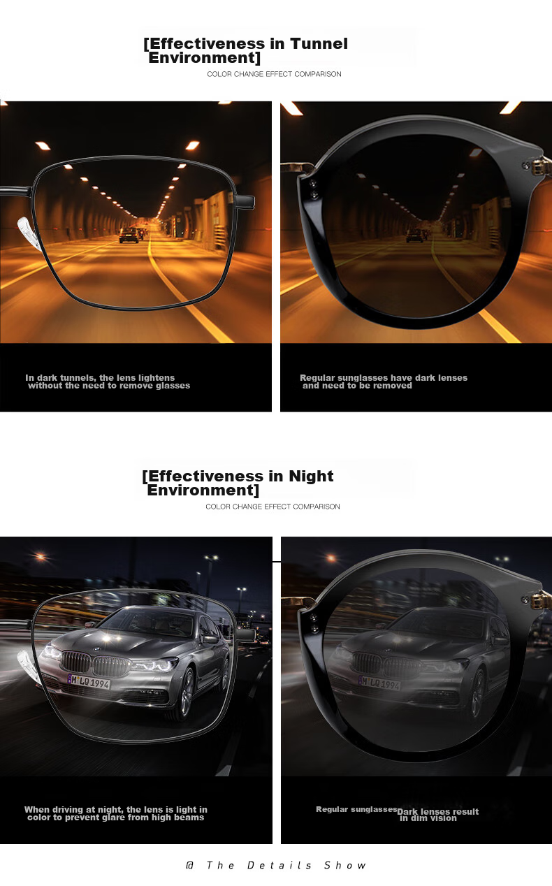 CAPONI Photochromic Polarized Sunglasses for Men, Day And Night Use, Driving-Specific Night Vision Glasses, Anti-Glare High Beam Protectio 10