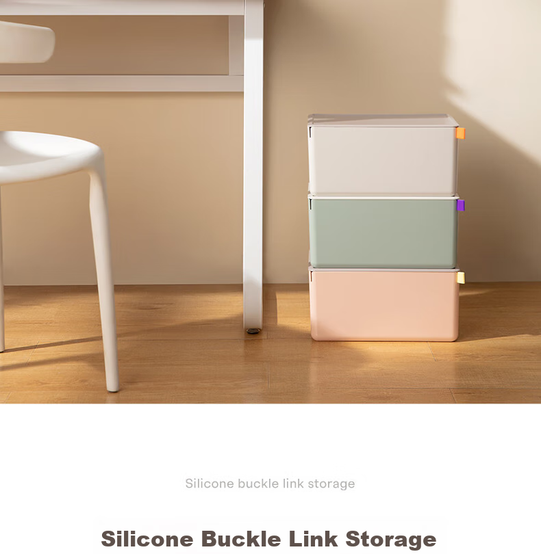 Deli Xdomo Series Storage Box with Lid, Office And Makeup Organizer with Silicone Clasp, Pink Tall Square XDM13 8