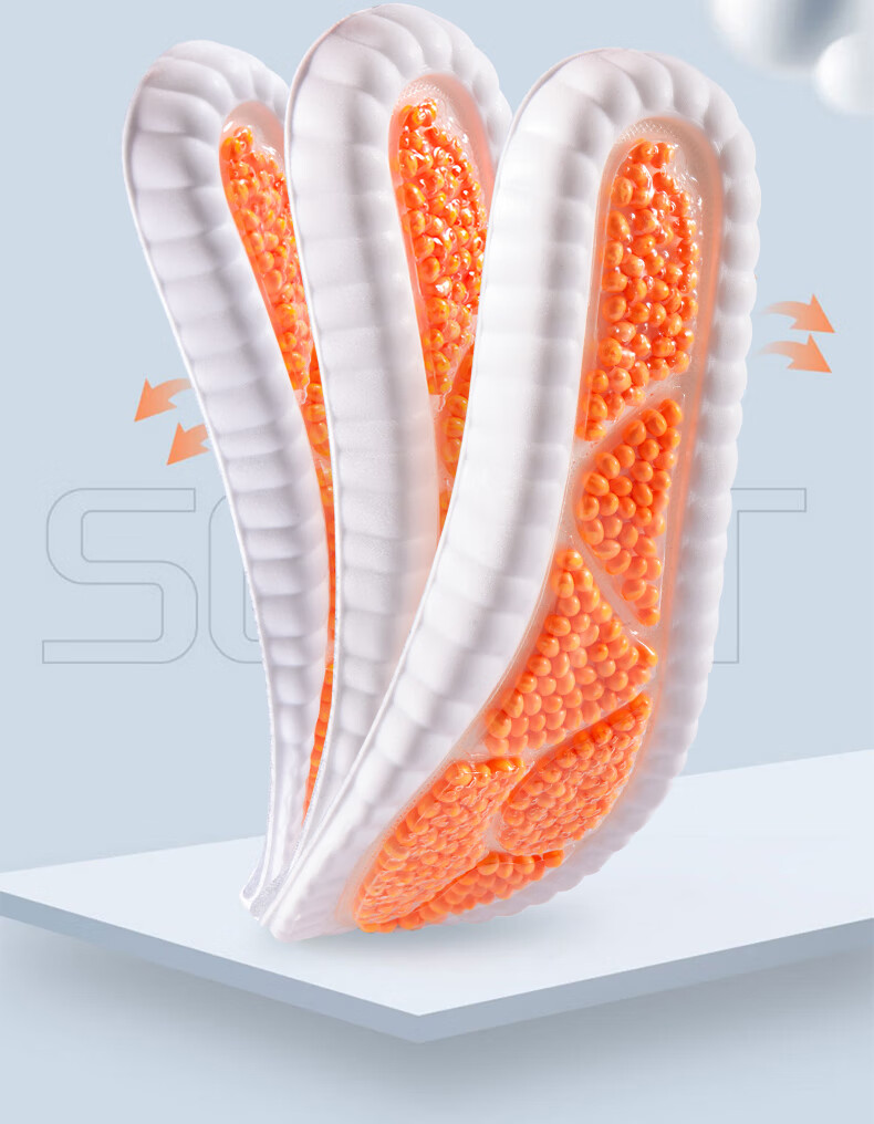 IQGD Insoles for Men, Sports Soft Cushion Cloud Technology Shock-Absorbing Breathable Squishy Feeling Basketball Military Training 8037 Size 43-44 8