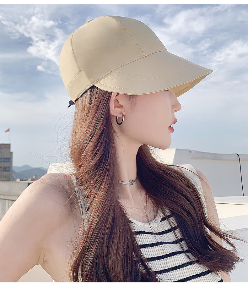 CARTELO Sun Protection Hat for Women, Spring And Summer Half-Top Sun Hat, Fisherman Hat, Trendy Hat with Hook for Hanging Mask And Ponytail 13
