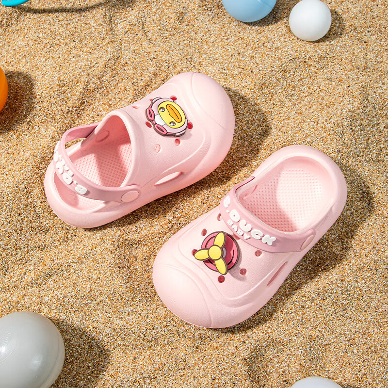 B.Duck Children's Sandals, Lightweight Comfortable Garden Shoes, Boys And Girls Beach Clogs, 5940 Light Pink, Size 20