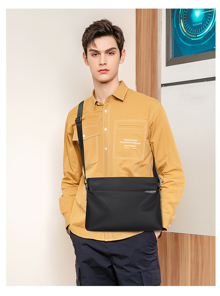 GOLF Men's Nylon Water-Resistant Shoulder Bag, Large Capacity Crossbody Bag, Casual Trendy Lightweight Fashionable Satchel 13