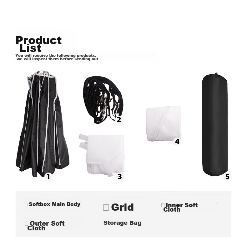 LATZZ Deep Throw Softbox, Portable Professional Photography Studio Light, Live Streaming Fill Light Accessory, Deep Parabolic Softbox, 90cm (With Grid) 12