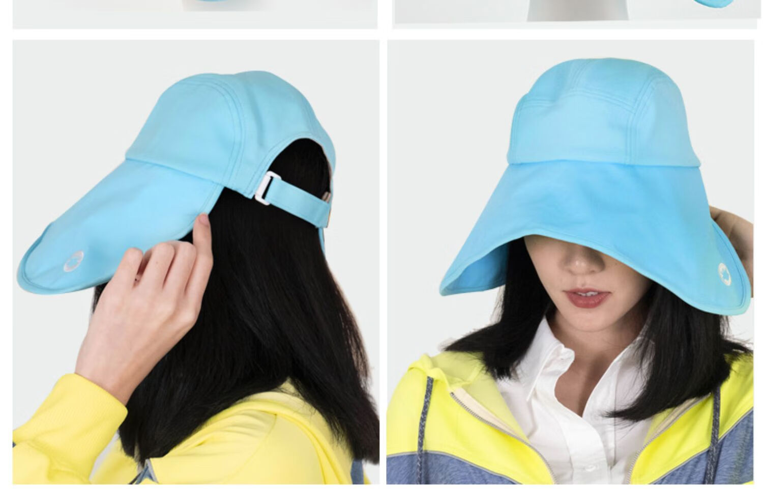 HOII Sun Protection Hat for Women, UV-Resistant Summer Wide Brim Round Bucket Hat Sun Visor Red 15