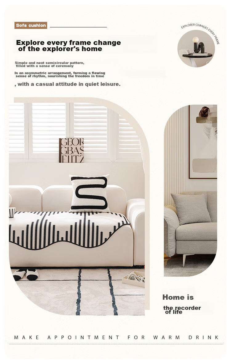 AVIVI Irregular Sofa Cushion, All-Season Chenille Sofa Cover, Sofa Throw, Sofa Slipcover, 90*90, Shiyi 2