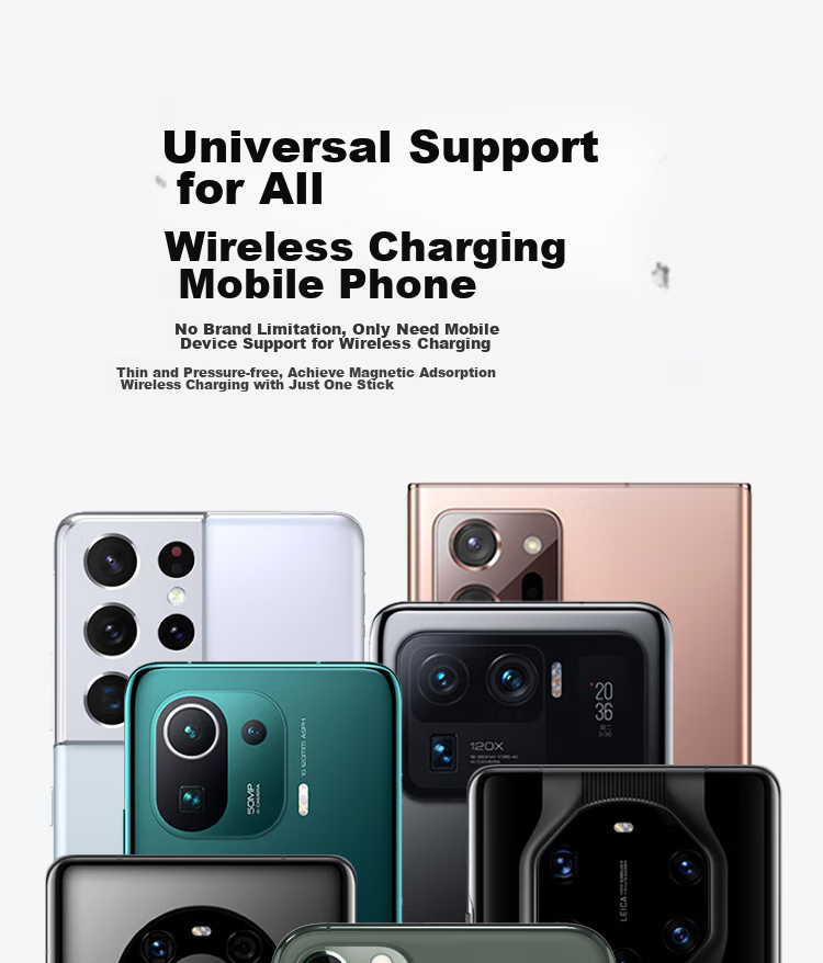 ESCASE Wireless Charging Magnetic Ring MagSafe Phone Stand Rectangular Magnet Back Sticker Suction Cup Compatible with Apple Huawei Xiaomi Samsung Universal Instant IPhone 15 Converter 12