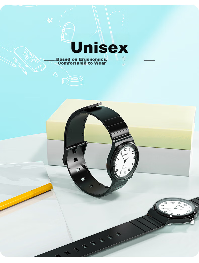 Siwangongli Children's Student Watch for Primary, Middle And High School Students, Civil Service Exam Waterproof Electronic Analog Quartz Watch, Black 5
