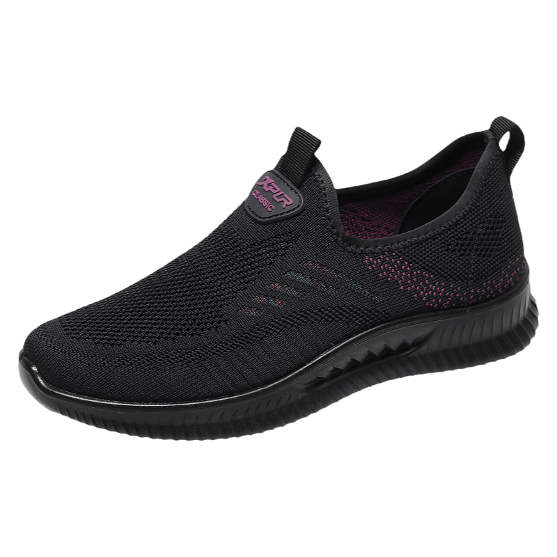 Ankang Spring And Autumn Old Beijing Cloth Shoes Breathable Mom Shoes Slip-On Casual Women's Sneakers AK67807 Black Size 39