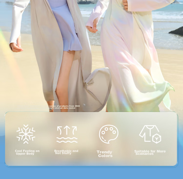BOSIDENG National Standard Sun Protection Clothing for Women, Extra Long Style, Cool And Breathable, Full Body UV Protection, Slim Fit, Heightening Effect, Travel Jacket 5