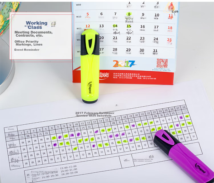 Maped Fluorescent Pen Set of 4 Colors, Highlighter Markers for Emphasis And Note-Taking, Thick-Tip Pens for Children, Students, Journaling, Drawing, Office Use, Study Stationery 740916CH 6