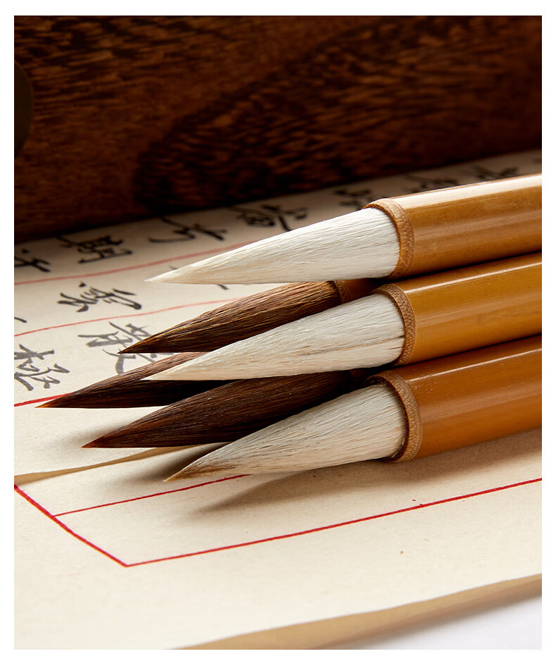 Liupinshuyuan Mixed Hair Calligraphy Brush Set for Beginners' Chinese Calligraphy And Painting - Small Regular Script, Medium Regular Script, Large Regular Script, And Running Script [Set of 3 Premium Brushes] 12