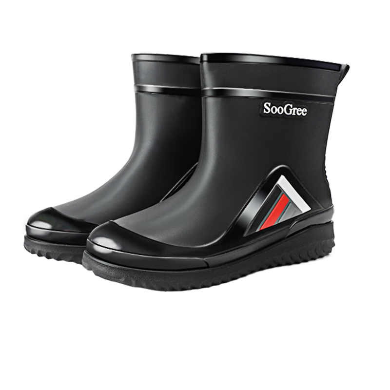 SooGree Rain Boots, Spring And Summer Water Shoes, Wear-Resistant Waterproof Rain Boots for Men, Non-Slip Outdoor Work Shoes, Fashionable Mid-Calf Rubber Shoes