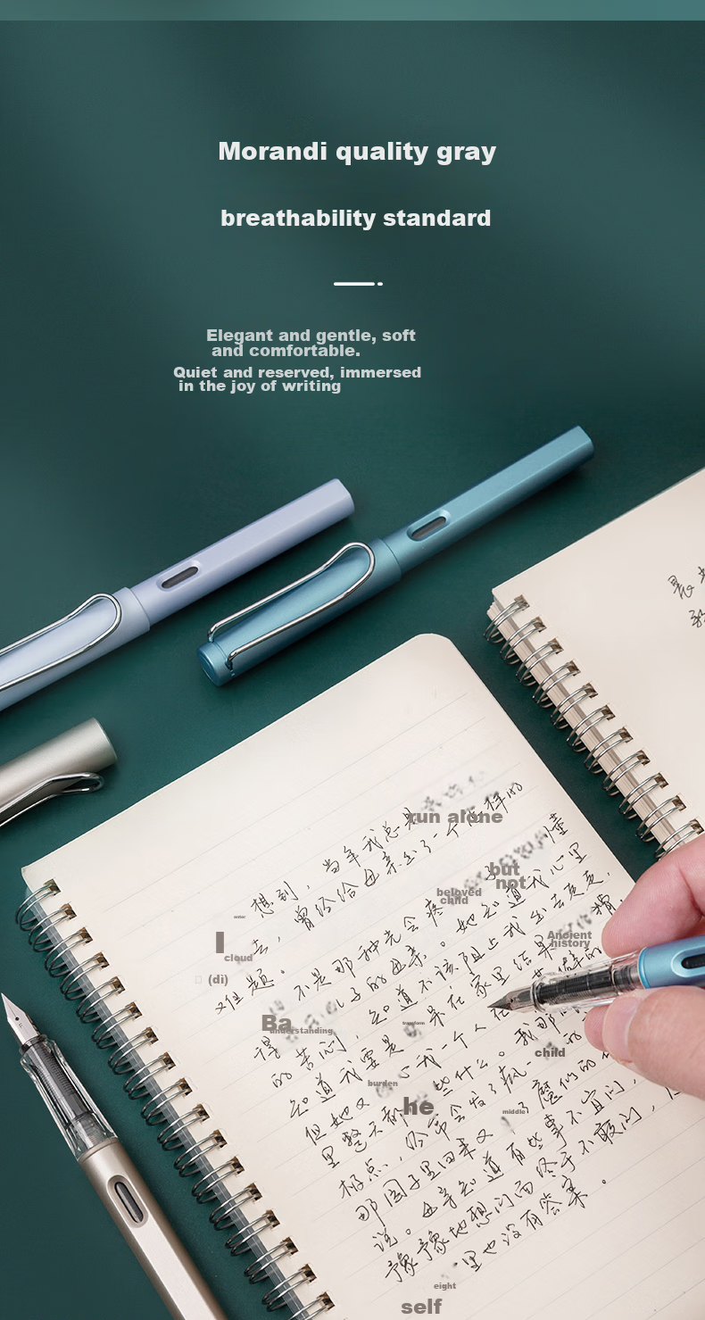 M&G Stationery, Elementary School Fountain Pen, Fine Nib for Male And Female Beginners, Back-To Handwriting Practice, Third Grade Posture Correction F Nib Signature Pen, Single Pen in Pearl Gray without Ink Cartridge AFPY522517 2