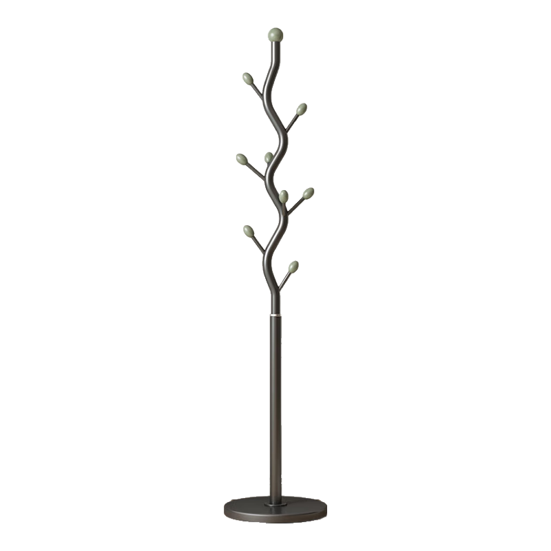 Shengnuoyilin Cream-Colored Coat Rack, Floor-Standing Bedroom Clothes Hanger, High-End Artistic Personalized Coat Stand, Branch-Shaped, Black + Gree