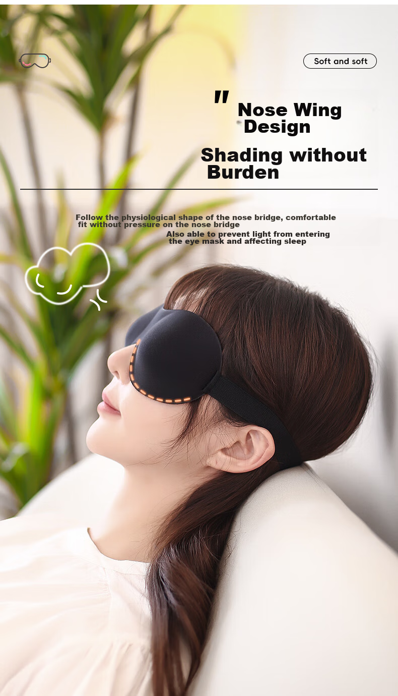 40,000 KM 3D Sleep Mask Light Blocking Eye Mask for Adults Men Women Nap Rest 3