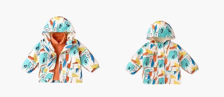 Dudujia Children's Windbreaker Jacket, Autumn And Winter Boys' Three-In Coat, Spring And Fall Girls' Clothing, Kids' Outerwear, Beige, Size 100 6