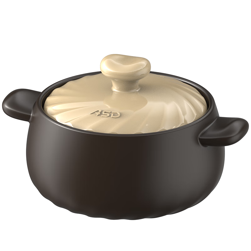 ASD Clay Pot for Soup And Stewing, 4.5L Ceramic Pot for Claypot Rice, Gas Stove And Open Flame Compatible, RXC45C6WG
