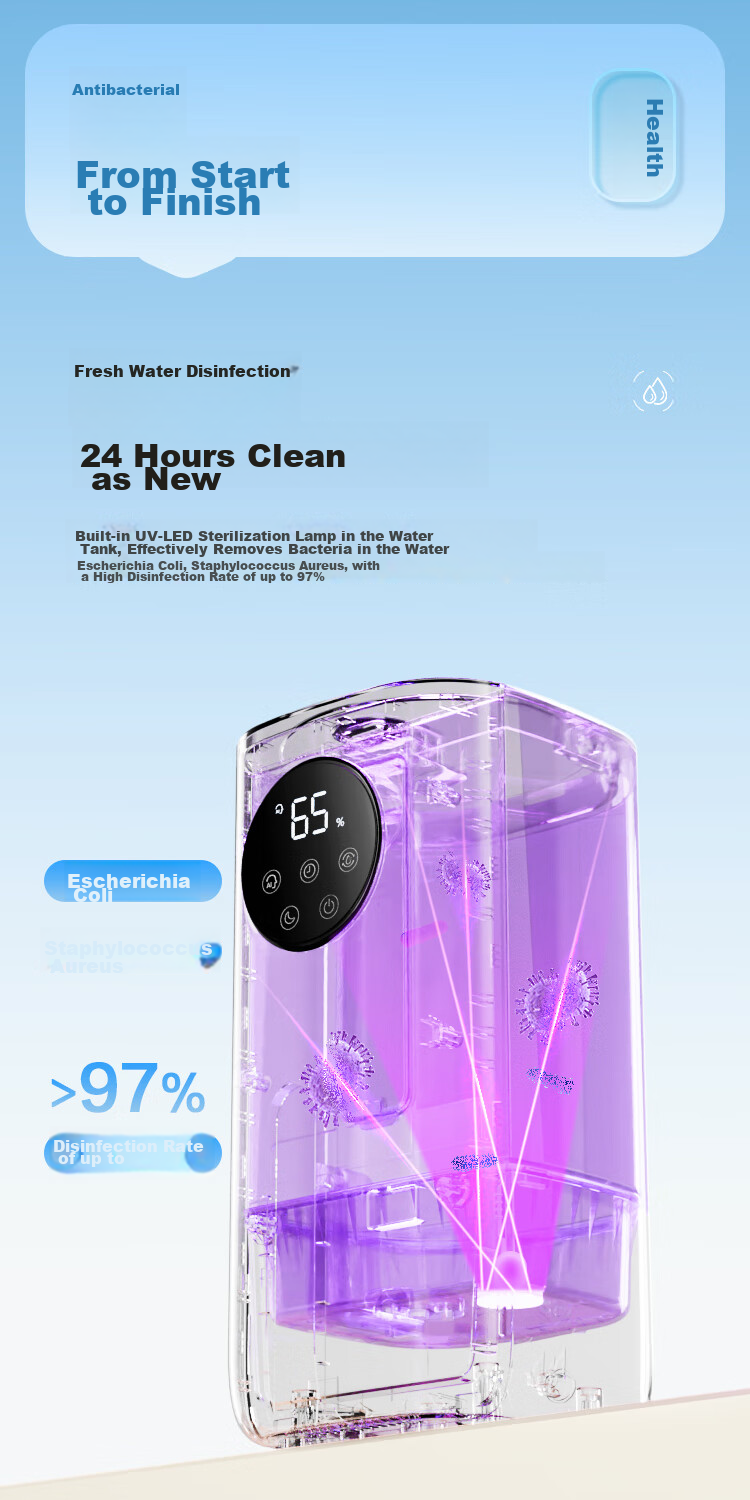 GREE Humidifier for Home Bedroom, Baby And Pregnant Women Bedside, Quiet Antibacterial Air Humidifier, Desktop Or Floor-Standing Office Large Capacity Aromatherapy Mist Generator with Heating Function (62aPro) 11