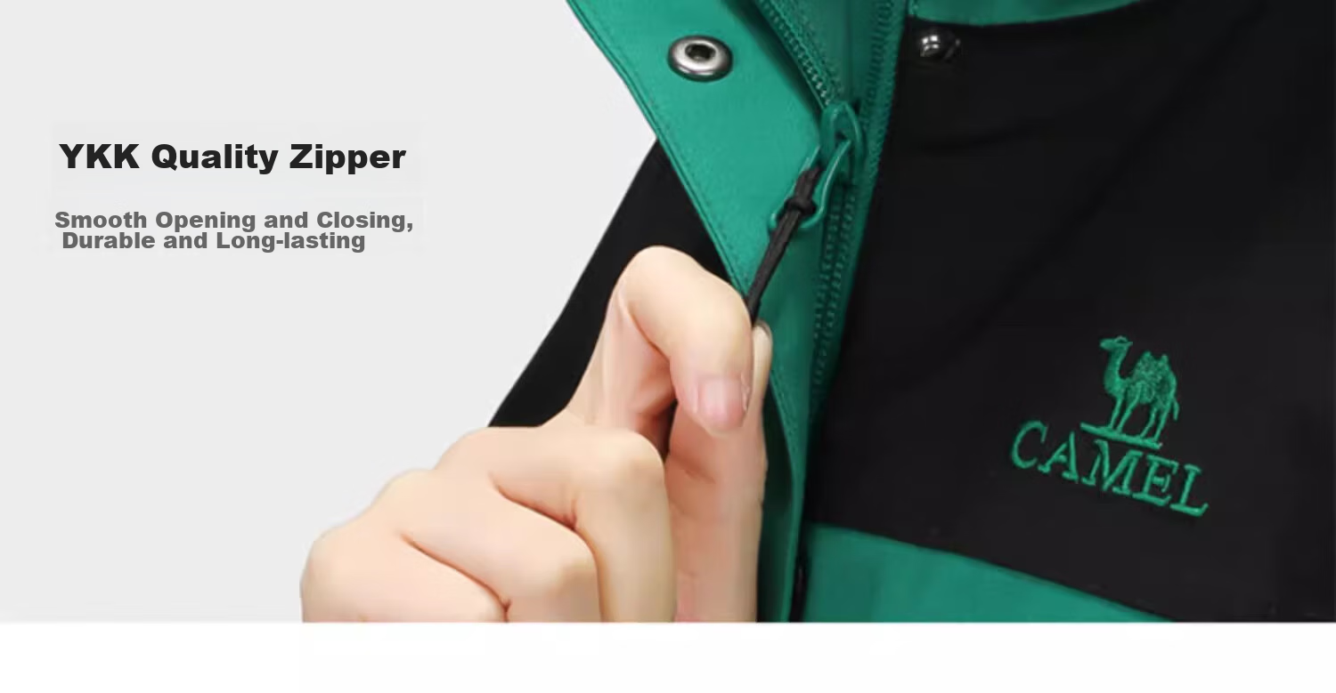 CAMEL Outdoor Cold-Resistant Jacket, Three-In Fleece Warm Mountaineering Suit, 7A12260001, Warm White/phantom Black 29