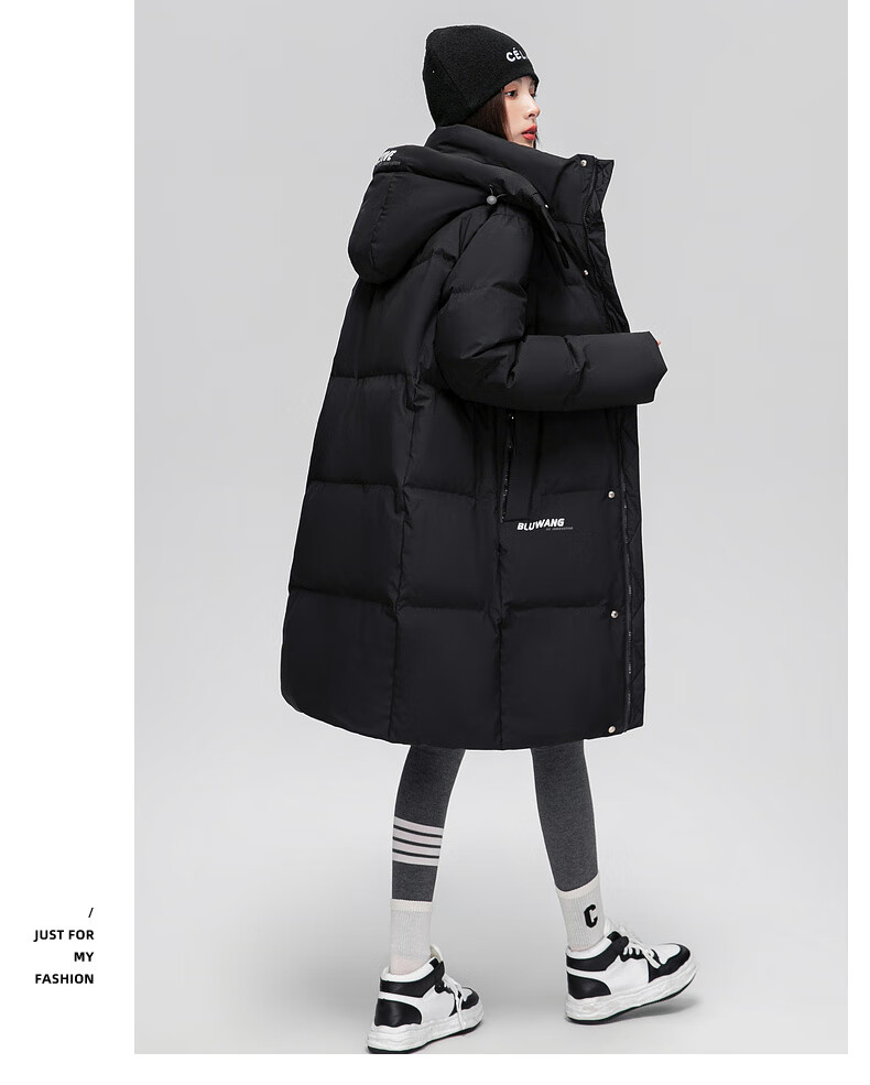 Yalu Women's Mid-Length down Jacket, 2025 New Winter Style, Red Warm Korean Fashion Casual Hooded Coat for Wome 23