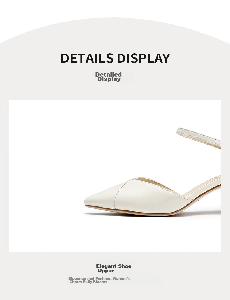 RED DRAGONFLY Pointed High Heels, Shallow Mouth Single-Strap Slingback Women's Shoes, Comfortable Pumps WFV23241 Beige 39 4