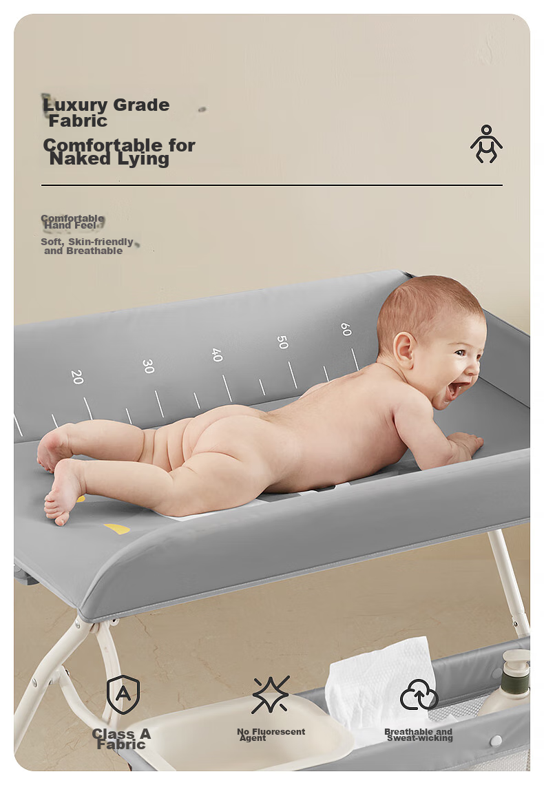 ABCMOKOO Saite Diaper Changing Table, Baby Care Station, Multifunctional Massage And Touch Table for Newborns, Diaper Changing Station - Cartoon Champagne Gold 19