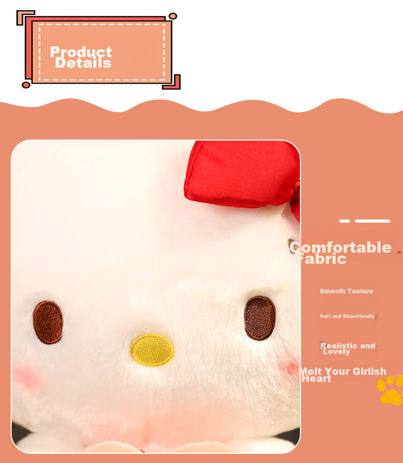 Imiwa Official Hello Kitty Plush Doll Soft KT Cat Toy Gift for Girls Christmas Birthday Present 12