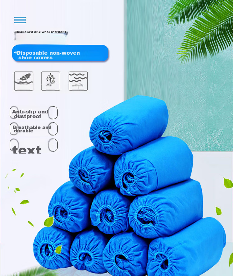 Pomelo Town Non-Woven Shoe Covers, 100-Pack, Disposable Shoe Covers for Home Use, Thick And Large Indoor Shoe Covers, One Size Fits All 1