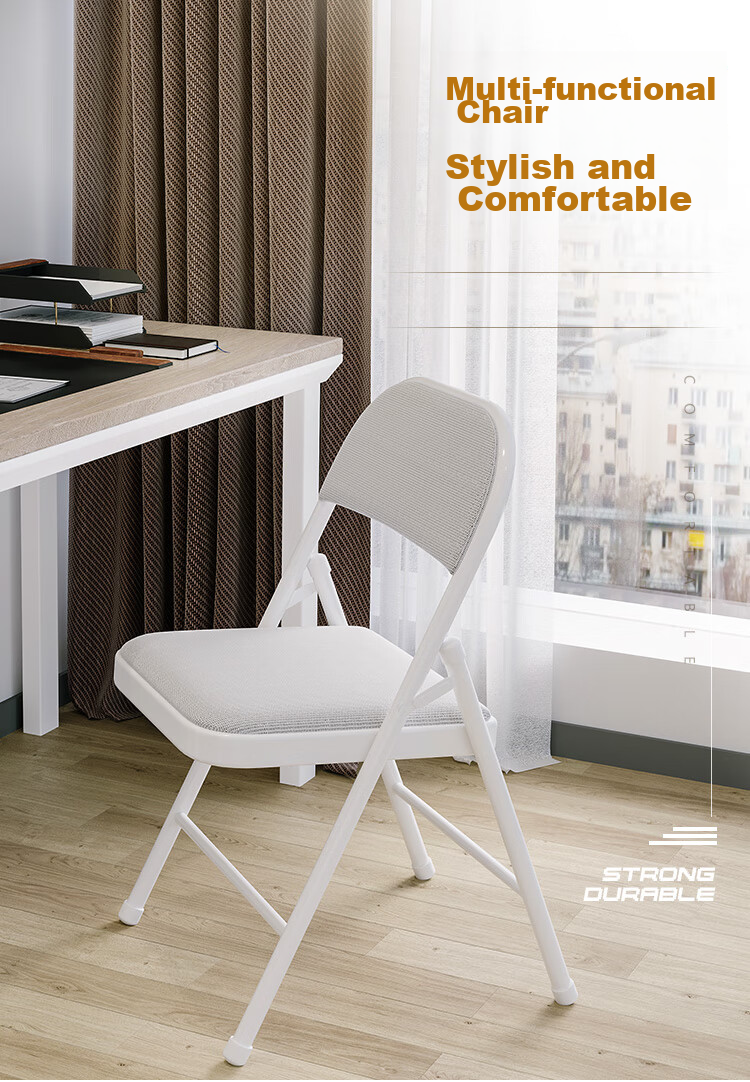 XINGKAI Folding Chair, Office Chair, Conference Chair, Computer Chair with Backrest, Study Chair XK1022 Gray Mesh 5