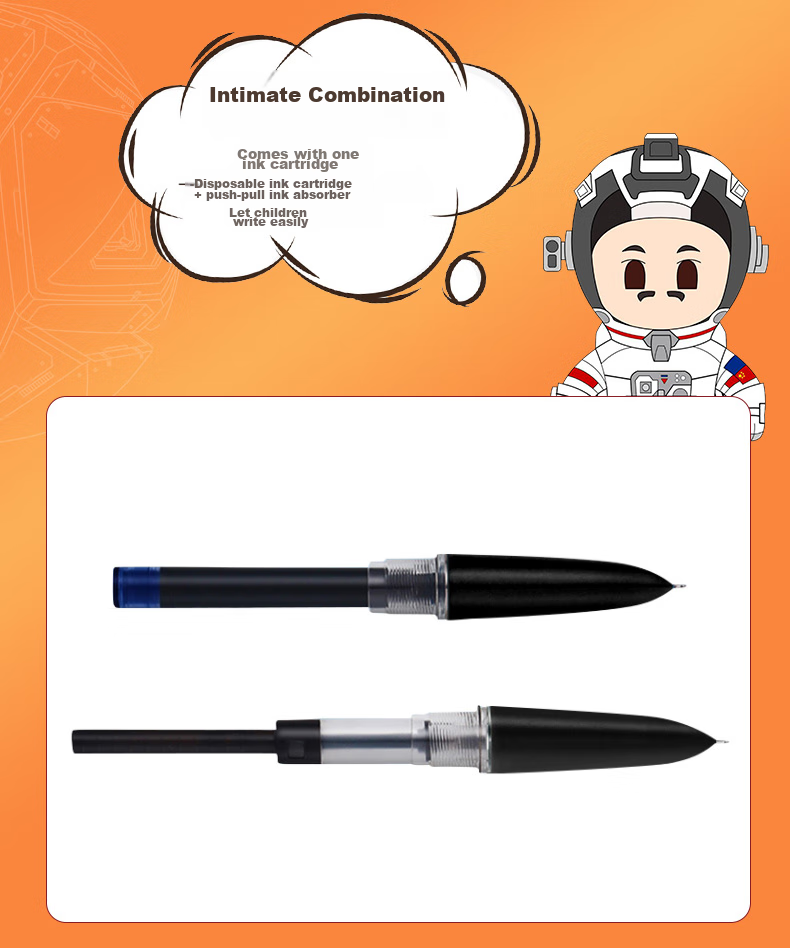 HERO Fountain Pen, Upgraded Version for Students, Black, Iridium Nib Ink Pen for Daily Writing And Calligraphy Practice, EF Tip, Transparent Packaging Box 10