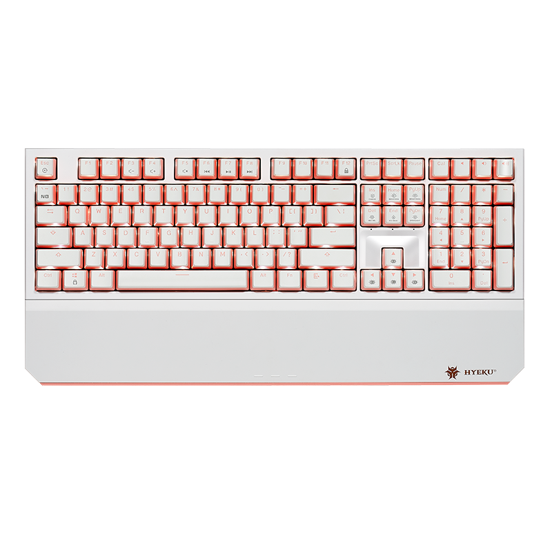 Hyeku X5 Wired/wireless 2.4G Dual-Mode Keyboard, 108 Keys, PBT Keycaps, Peach Bubble Water, Kehua BOX Sky Blue Switches, with Keycaps And Wrist Rest