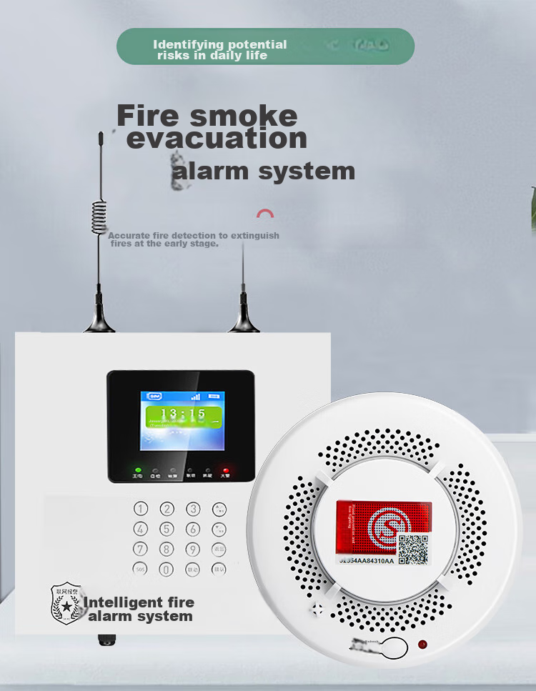 LFang PS-818 Smoke Alarm, Fire Detector with 3C Certification, Networked Fire System Host, 1-To 1