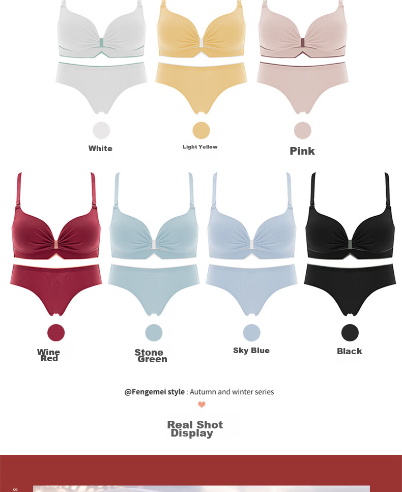 LangSha Zodiac Year Bra Set, Red Wedding, Small Chest Push-Up, Wireless, Horse Year, Side Support Bra, Women's Underwear, Size 32 19