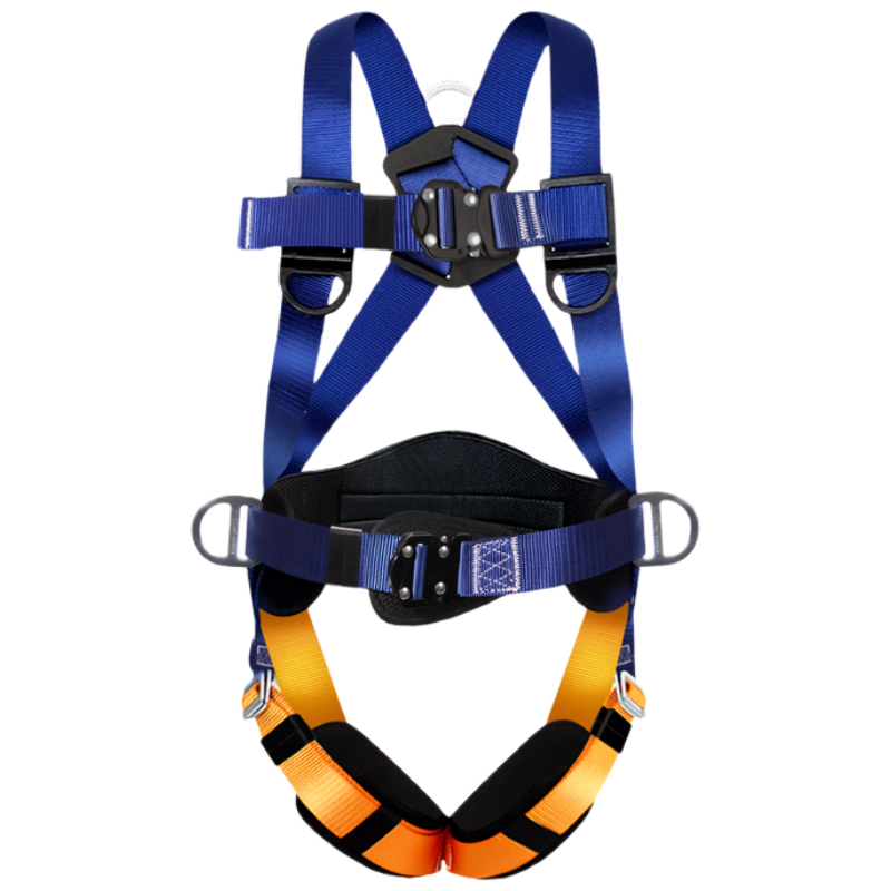 Leyoubaiyi Five-Point Safety Harness, High-Altitude Work, Fall Protection National Standard Safety Belt with Single Large Hook, 2 Meters