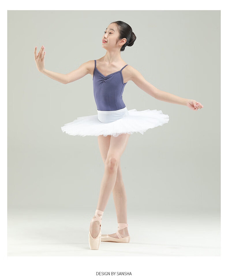 Sansha Ballet Practice Leotard for Women, Spaghetti Strap One-Piece Gymnastics Dance Exam Training Body Shaping Suit, Indigo Blue, L 9