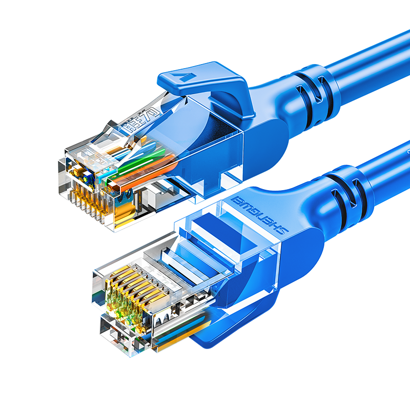 Shengwei CAT6 Ethernet Cable, Gigabit High-Speed Broadband Cable, CAT6 Engineering Monitoring Computer Router Network Home Finished Patch Cable, 8-Core Twisted Pair, Blue, 20 Meters, LC-1220C