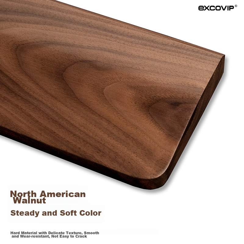 EXCO Black Walnut 104-Key Wooden Keyboard Tray Rounded Edge Mechanical Keyboard Wrist Rest Computer Palm Support Mouse Pad Gaming Wooden Wrist Pad Large 108-Key 0620 6