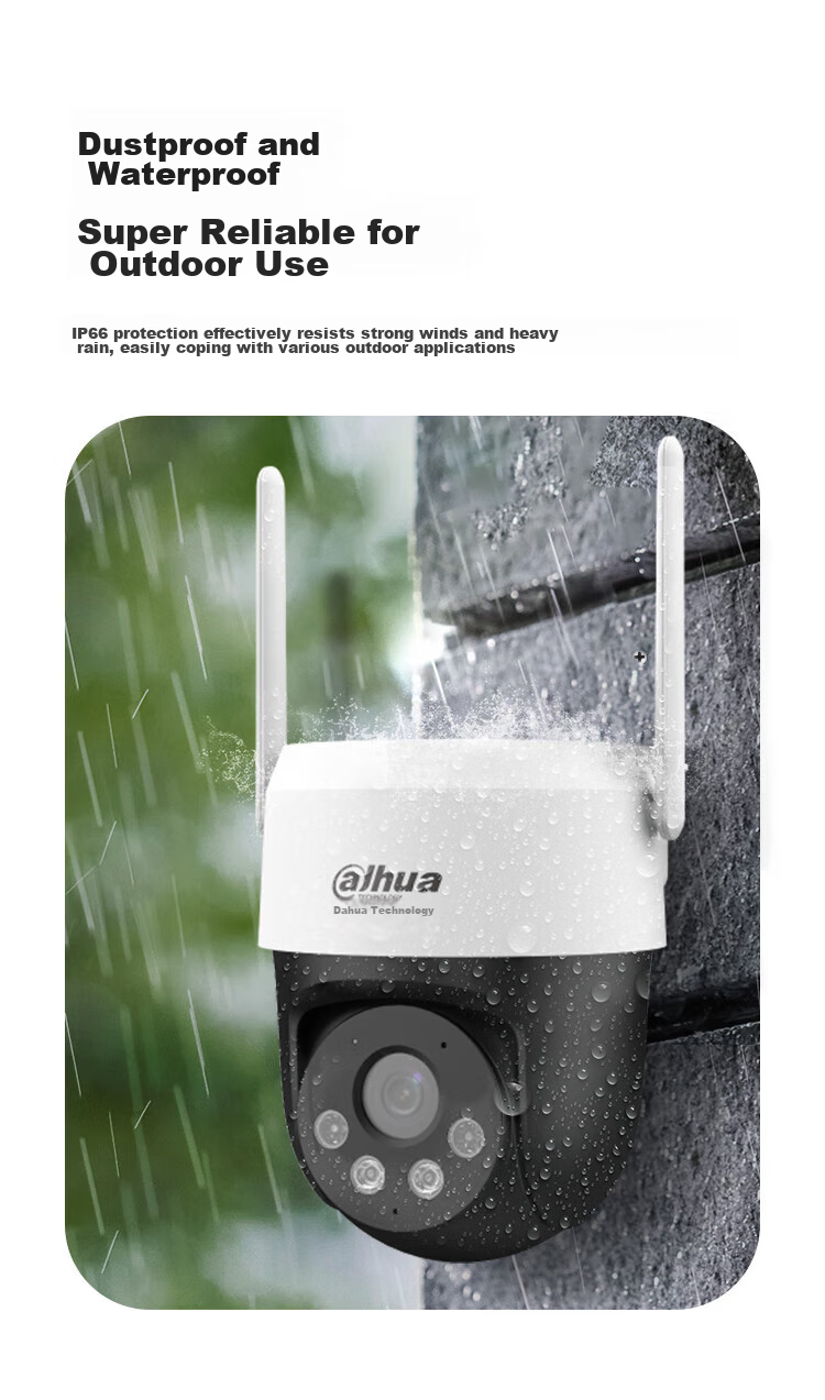 Dahua 200W 4G Surveillance Camera with Dual-Light Full-Color Night Vision, PTZ Dome Camera, Outdoor Waterproof, Remote Mobile Access, Requires Data Plan Recharge, DH-HA2A 9
